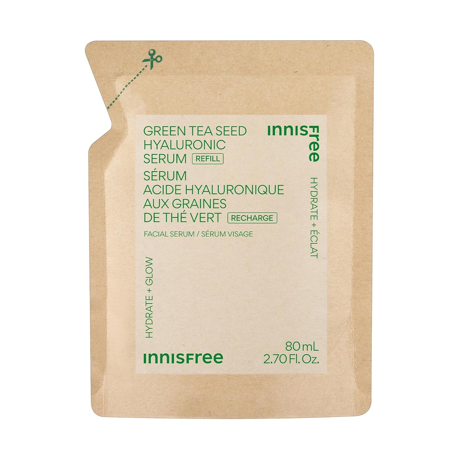 Innisfree Green Tea Seed Hydrating Serum with Hyaluronic Acid & Niacinamide, Korean Face Serum for Glow