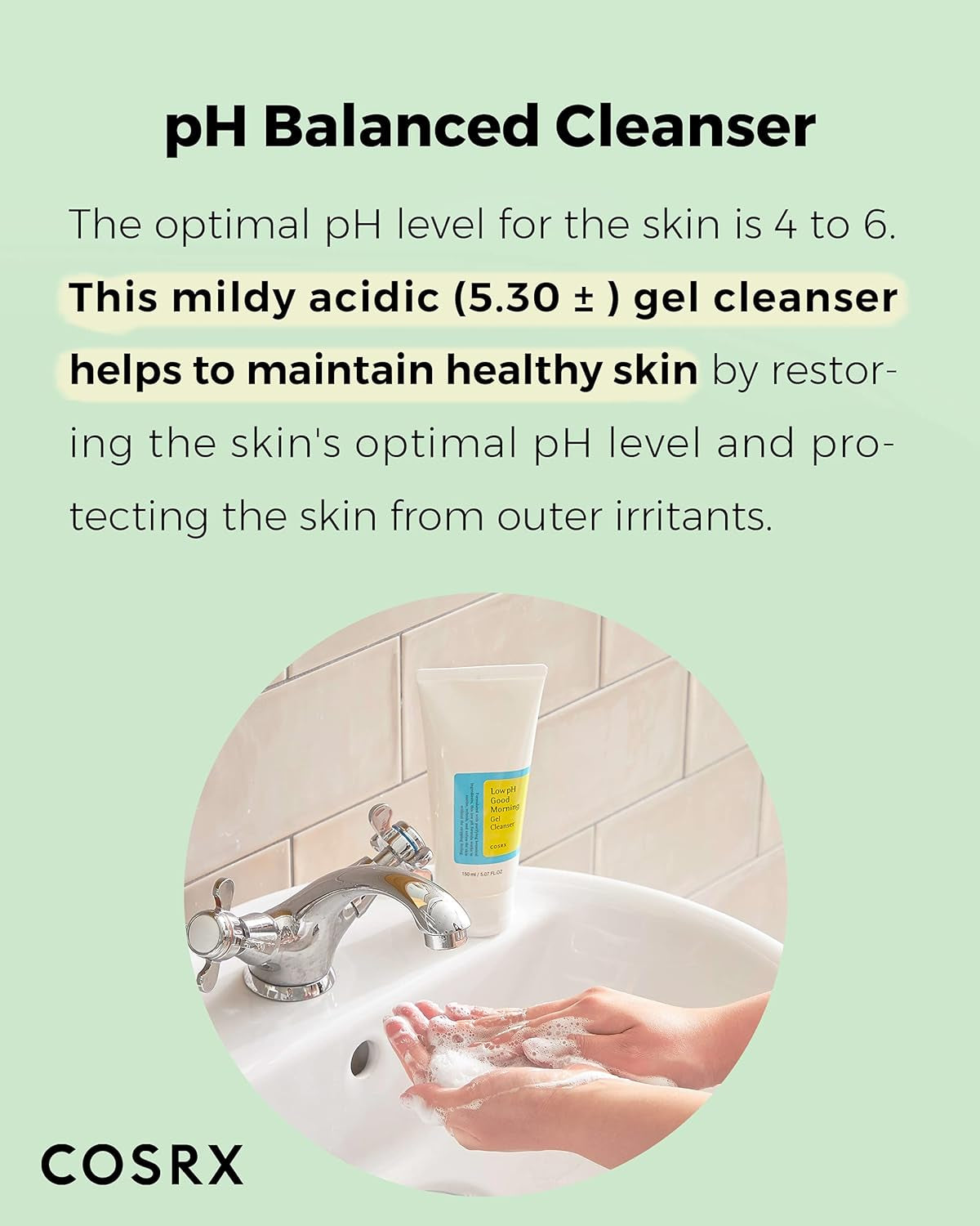 Low Ph Good Morning Gel Cleanser 1.7 Fl.Oz / 50Ml | TSA Approved Travel Size Mild Face Cleanser | Korean Skin Care for Acne Prone Skin, PH Balancing, anti Acne, Breakouts Treatment