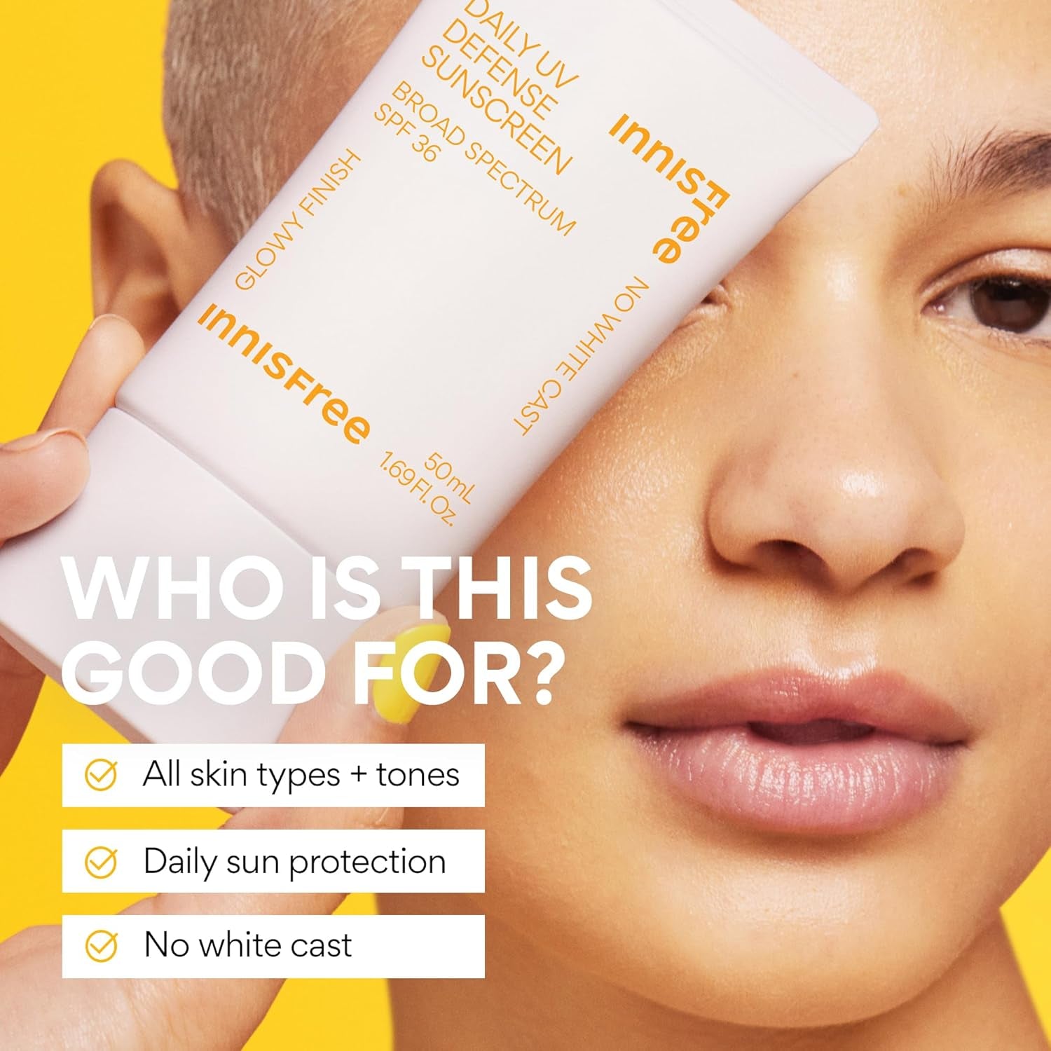 Daily UV Defense SPF 36 – Korean Face Sunscreen, Invisible Finish, Broad Spectrum, No White Cast, Lightweight, Hydrating