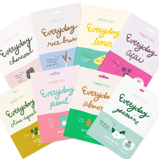 K Beauty Face Mask Skin Care - EVERYDAY 8 COLLECTION Sheet Mask Set | Natural Premium Korean Face Mask for All Skin Types - No Sulfates No Parabens (8 Pc)
