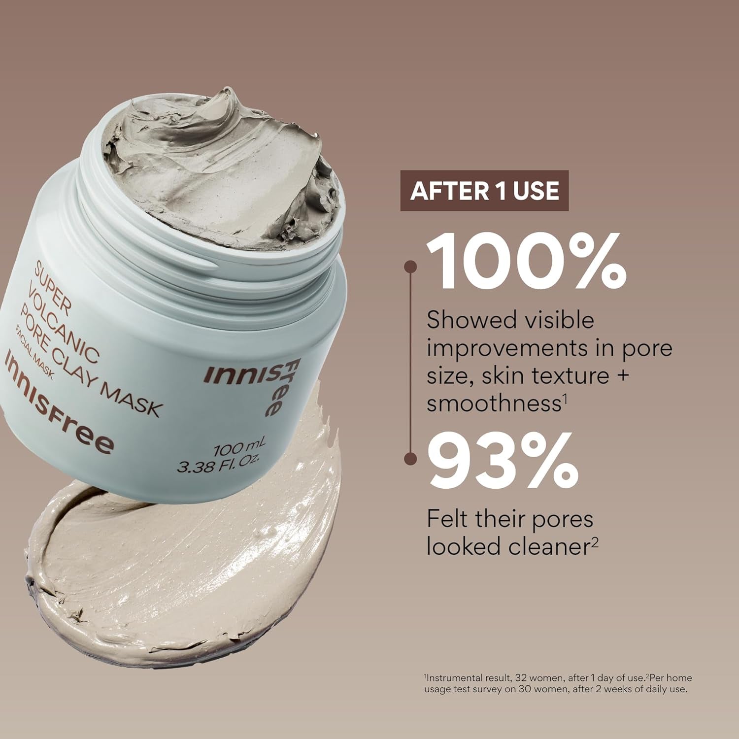 Super Volcanic Clay Mask, Premium Korean Skincare with AHA and Natural Clusters for Deep Pore Detox, Gentle Exfoliation, Oil Control
