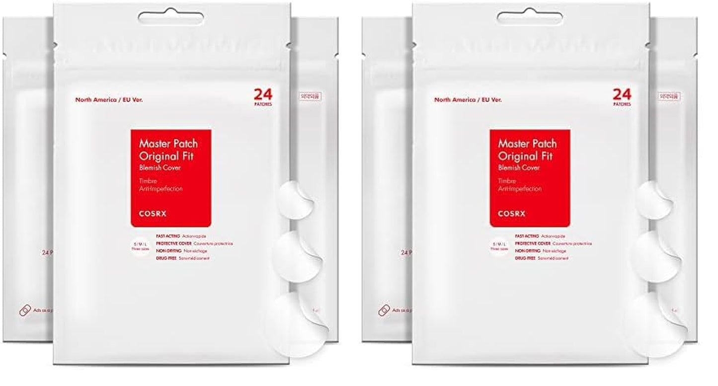 Acne Pimple Patch (96) Absorbing Hydrocolloid Original 3 Size Patches for Blemishes and Zits Cover, Spot Stickers for Face and Body, Not Tested on Animals