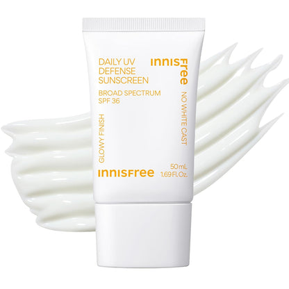 Daily UV Defense SPF 36 – Korean Face Sunscreen, Invisible Finish, Broad Spectrum, No White Cast, Lightweight, Hydrating