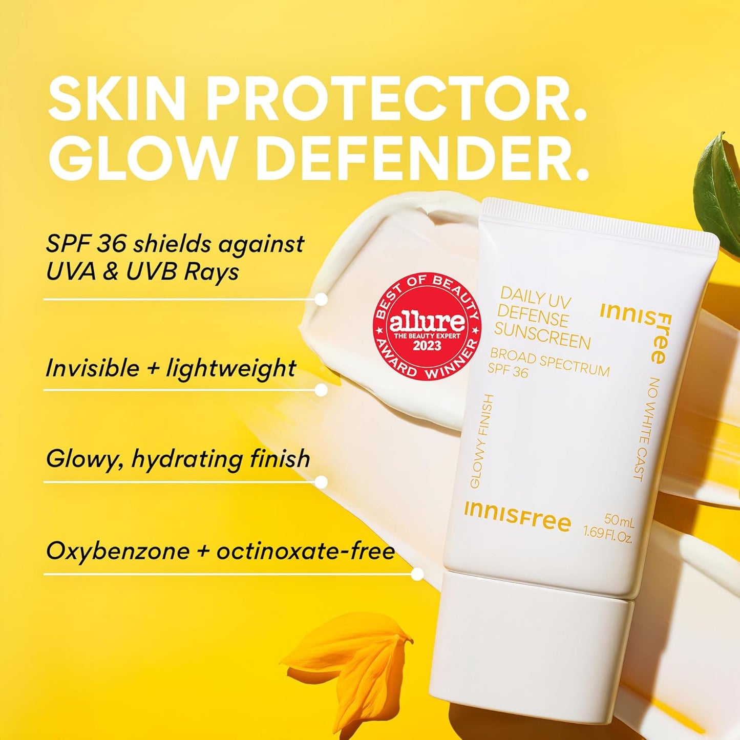 Daily UV Defense SPF 36 – Korean Face Sunscreen, Invisible Finish, Broad Spectrum, No White Cast, Lightweight, Hydrating