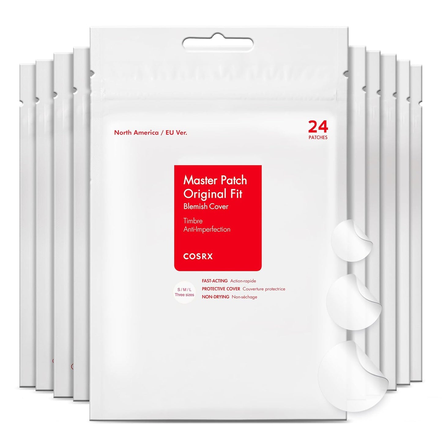 Acne Pimple Patch (96) Absorbing Hydrocolloid Original 3 Size Patches for Blemishes and Zits Cover, Spot Stickers for Face and Body, Not Tested on Animals